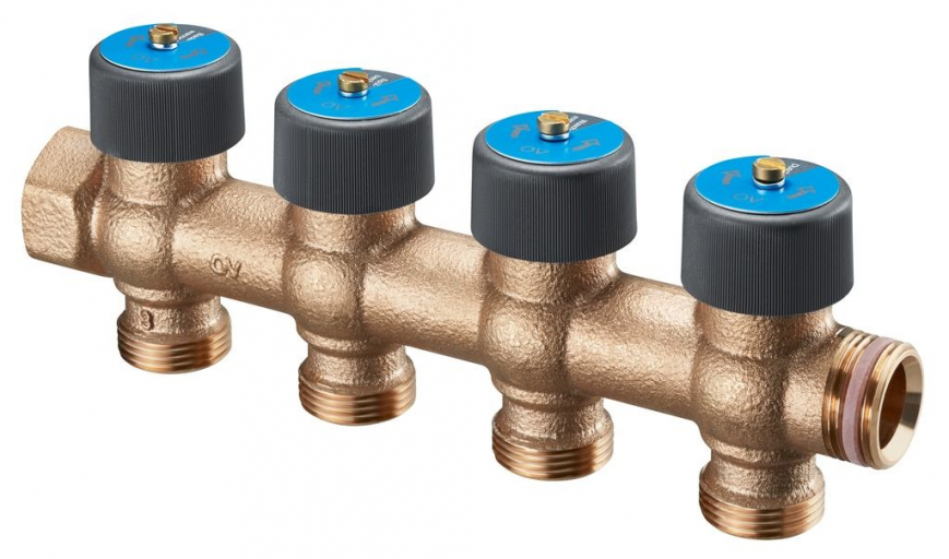 Распределительная гребенка Oventrop Multidis R G3/4\"- G3/4\", 4 выхода ...